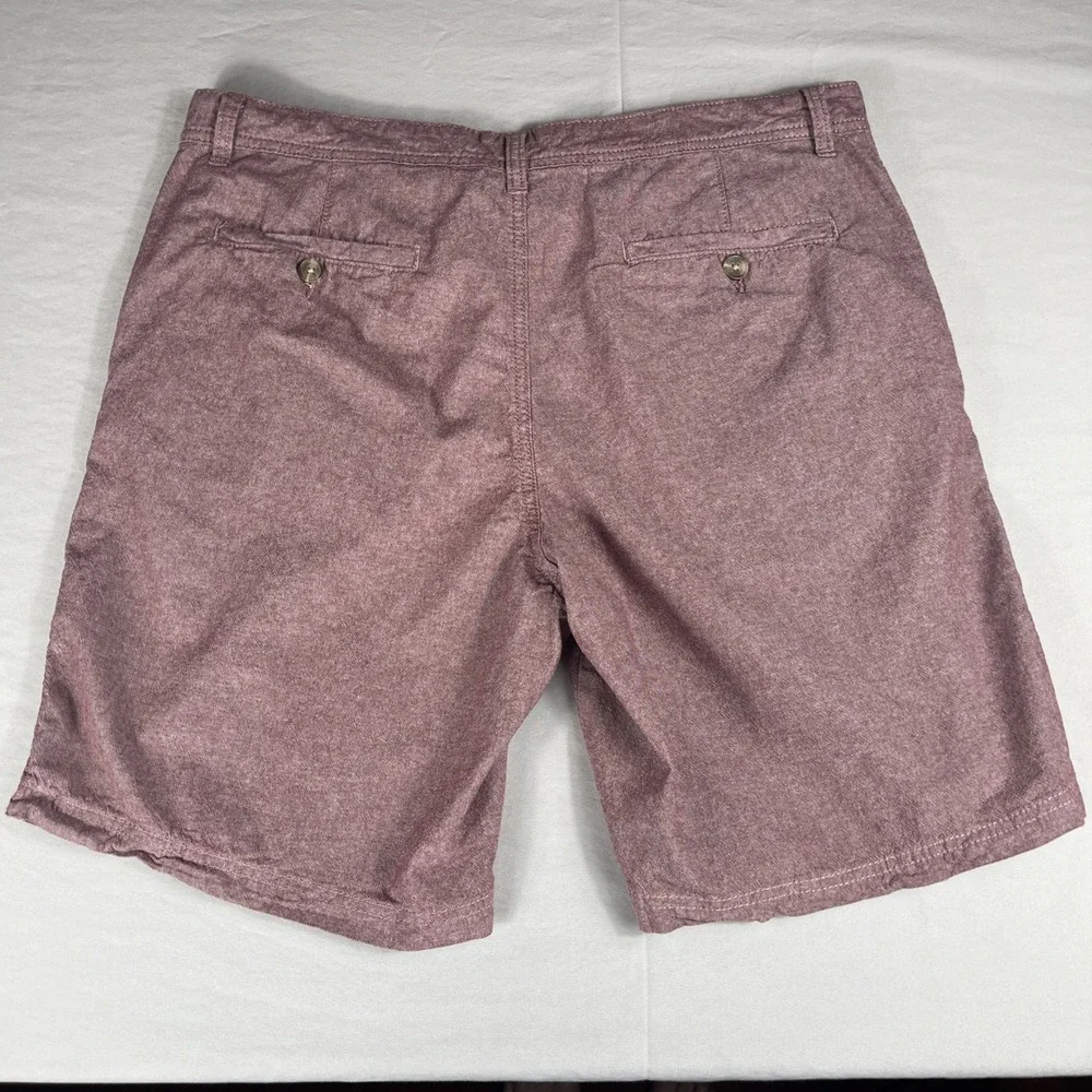 14th and Union Mens Pink/Burgandy Cotton Slim Fit Cotton Shorts Size 36